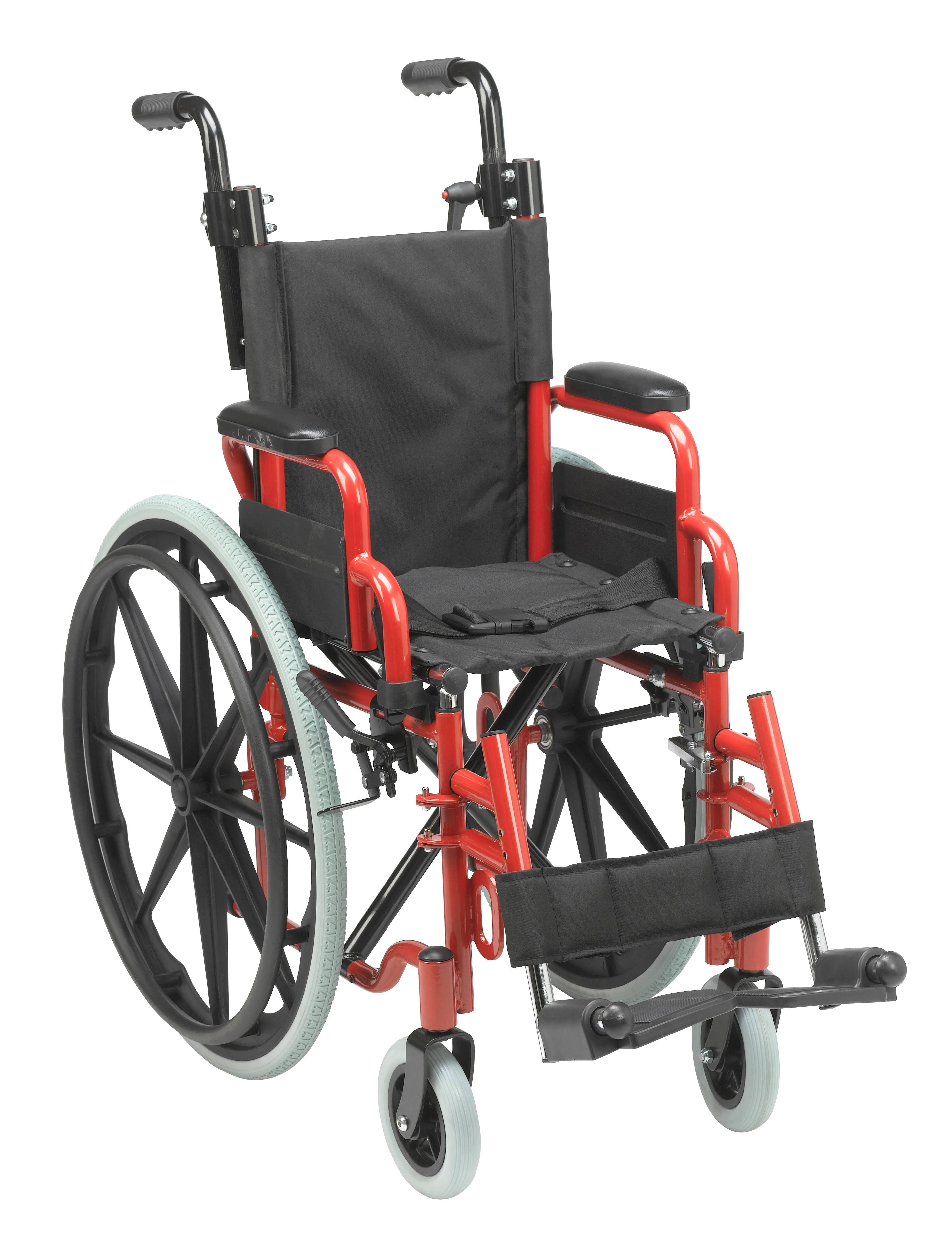 Pediatric Folding Wheelchair 12x22 Fire Truck Red U77777