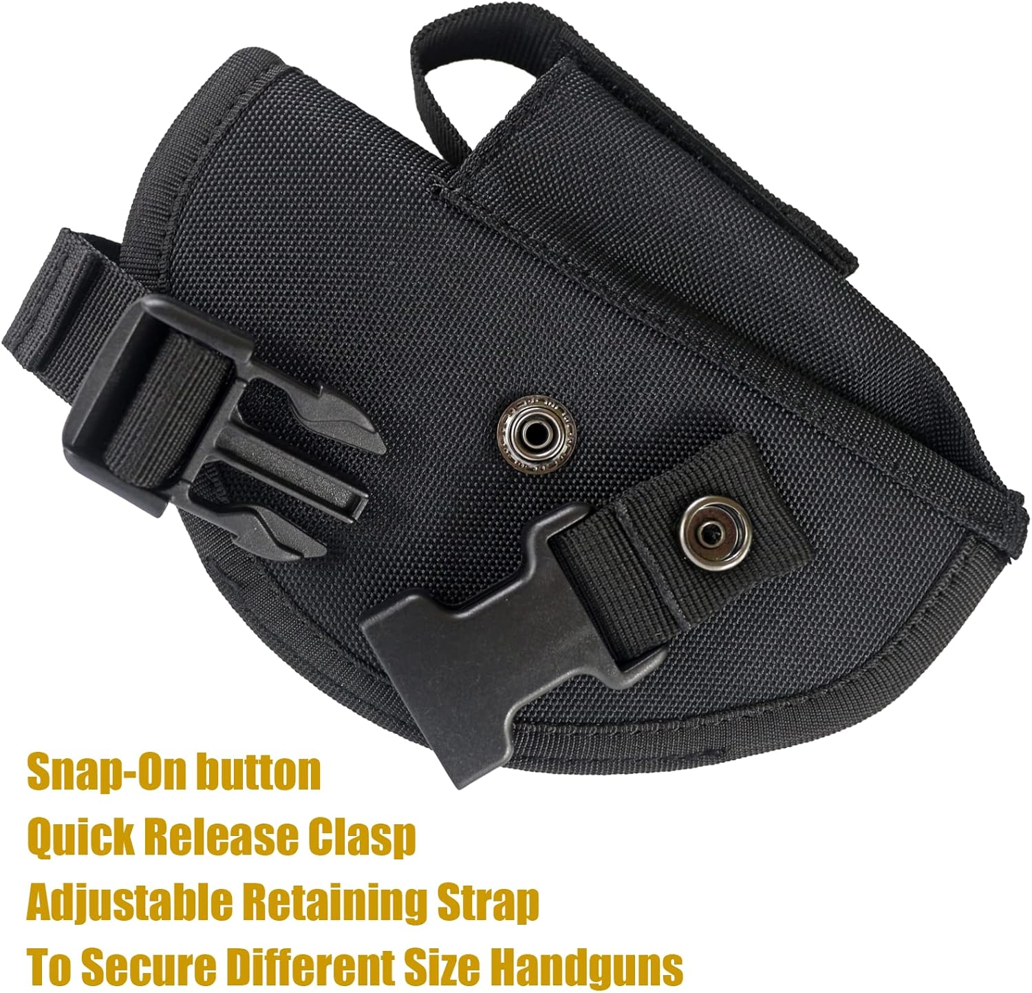 Black Tactical Belt Holster with Mag Pouch and Metal Clip V685