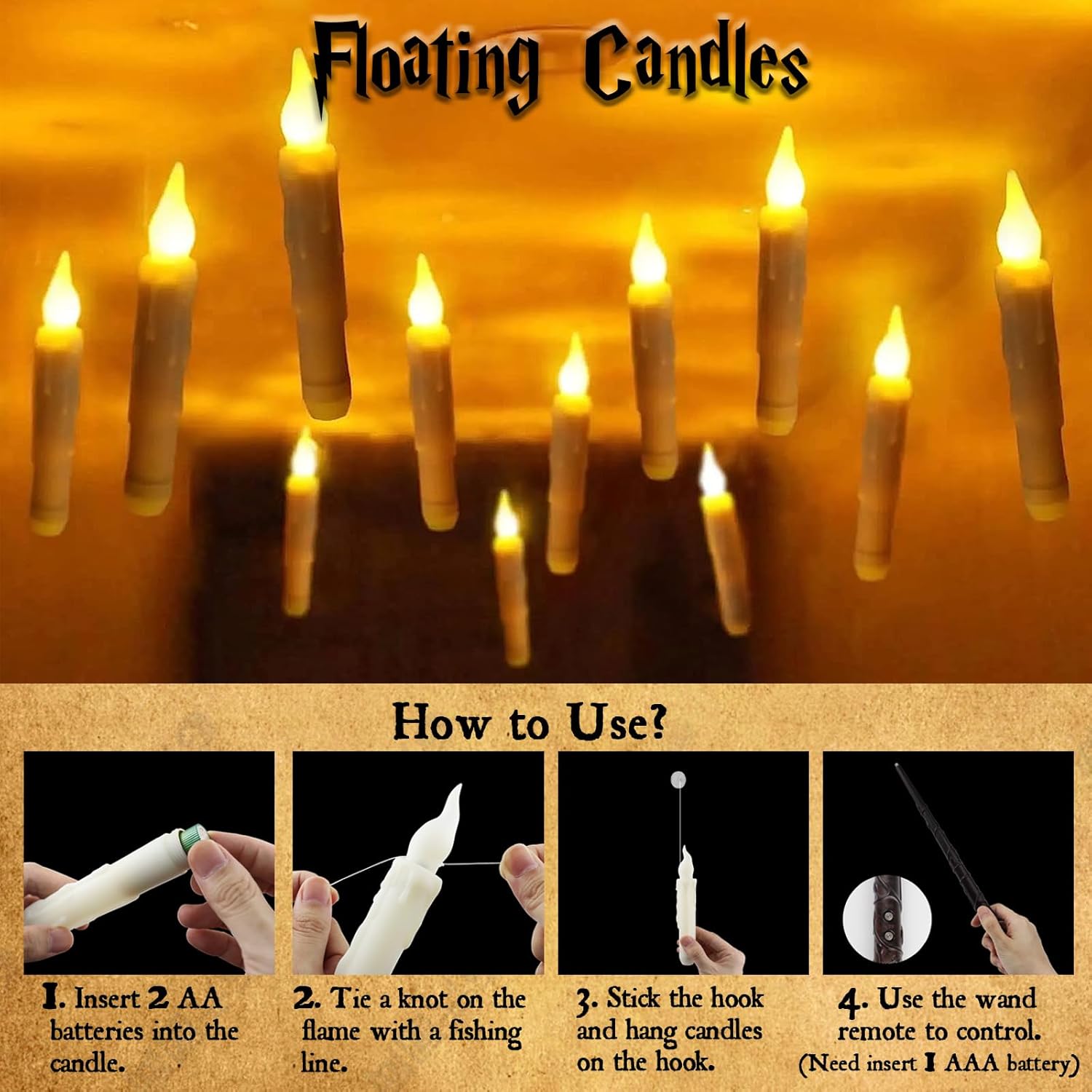 12 Pcs Flameless LED Floating Candles with Remote Control Z94454