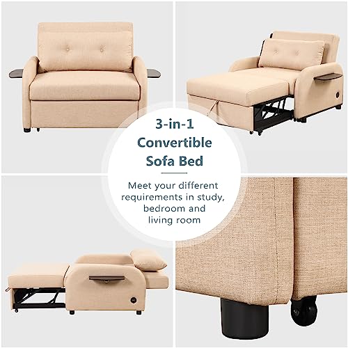 Teal 3-in-1 Single Sofa Bed Sleeper Chair Y257