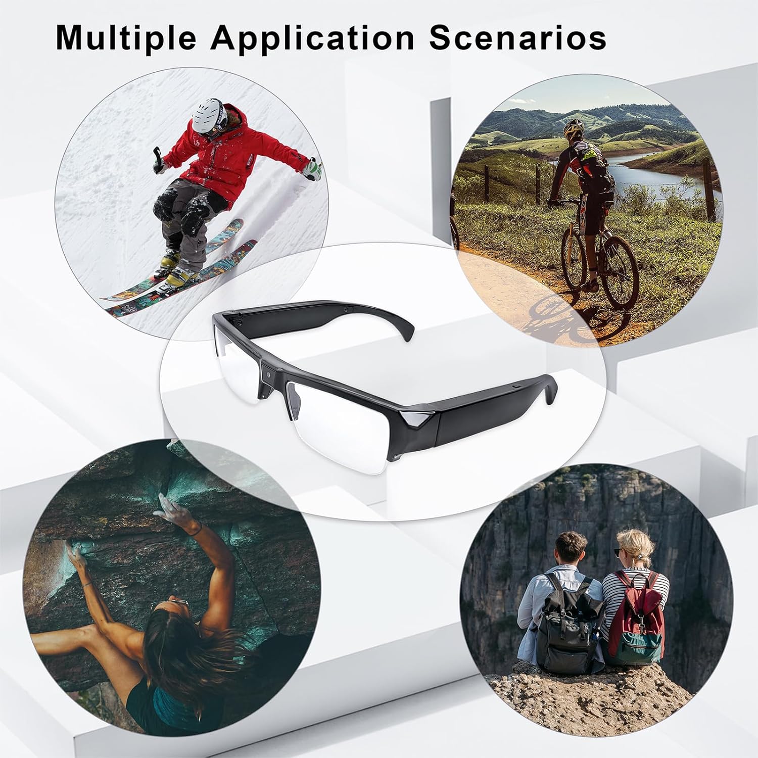 HD 1080p Video Recorder Glasses with 32G Micro SD Card Y36527