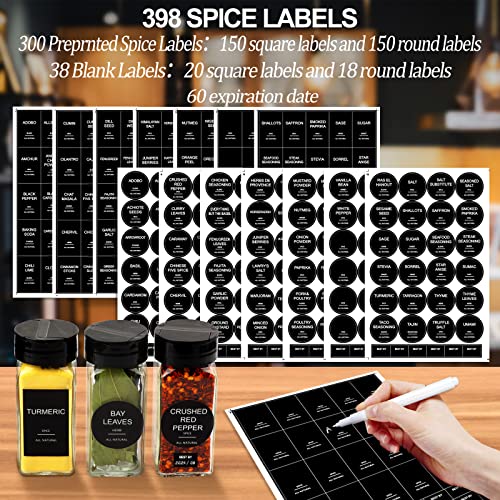 24 Pcs 4oz Glass Spice Jars with Black Metal Caps X827643