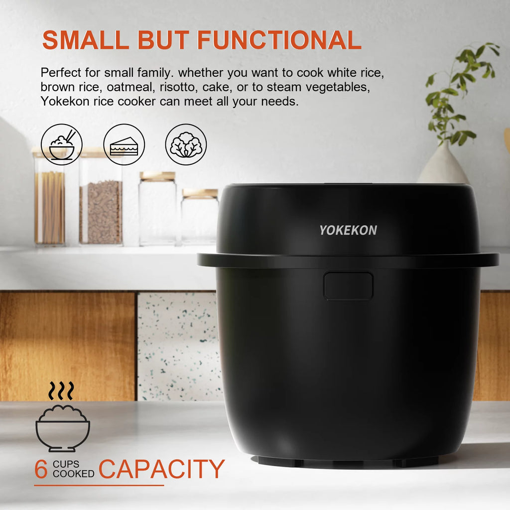 Black 3 Cup Rice Cooker with Steamer Z213