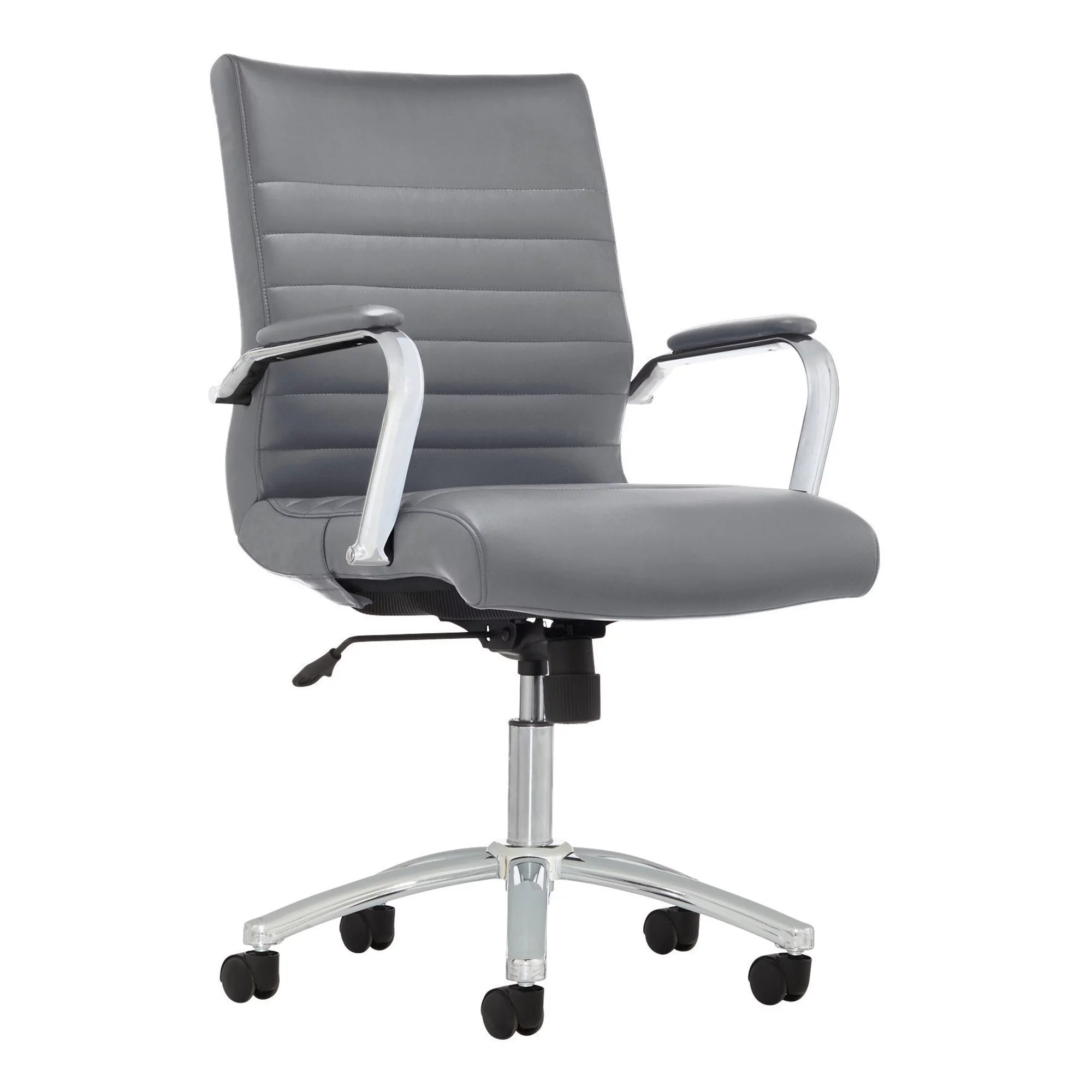 Gray Bonded Leather Mid-Back Chair D944