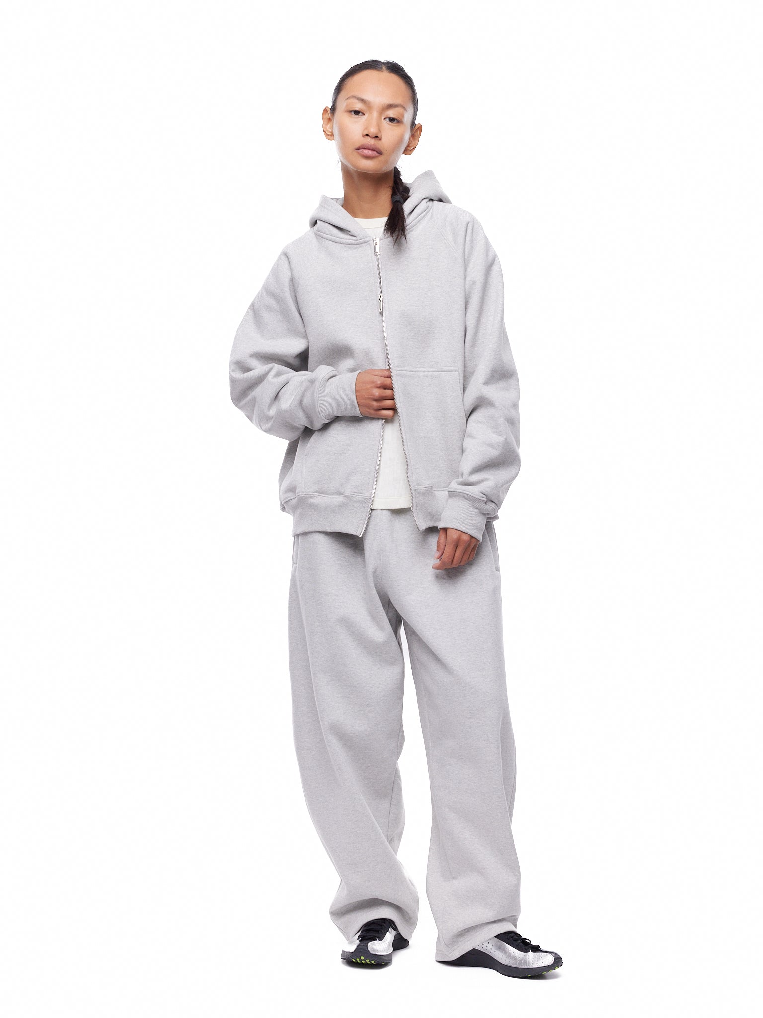 GA SIGNATURE ZIP-UP HOODIE - GREY