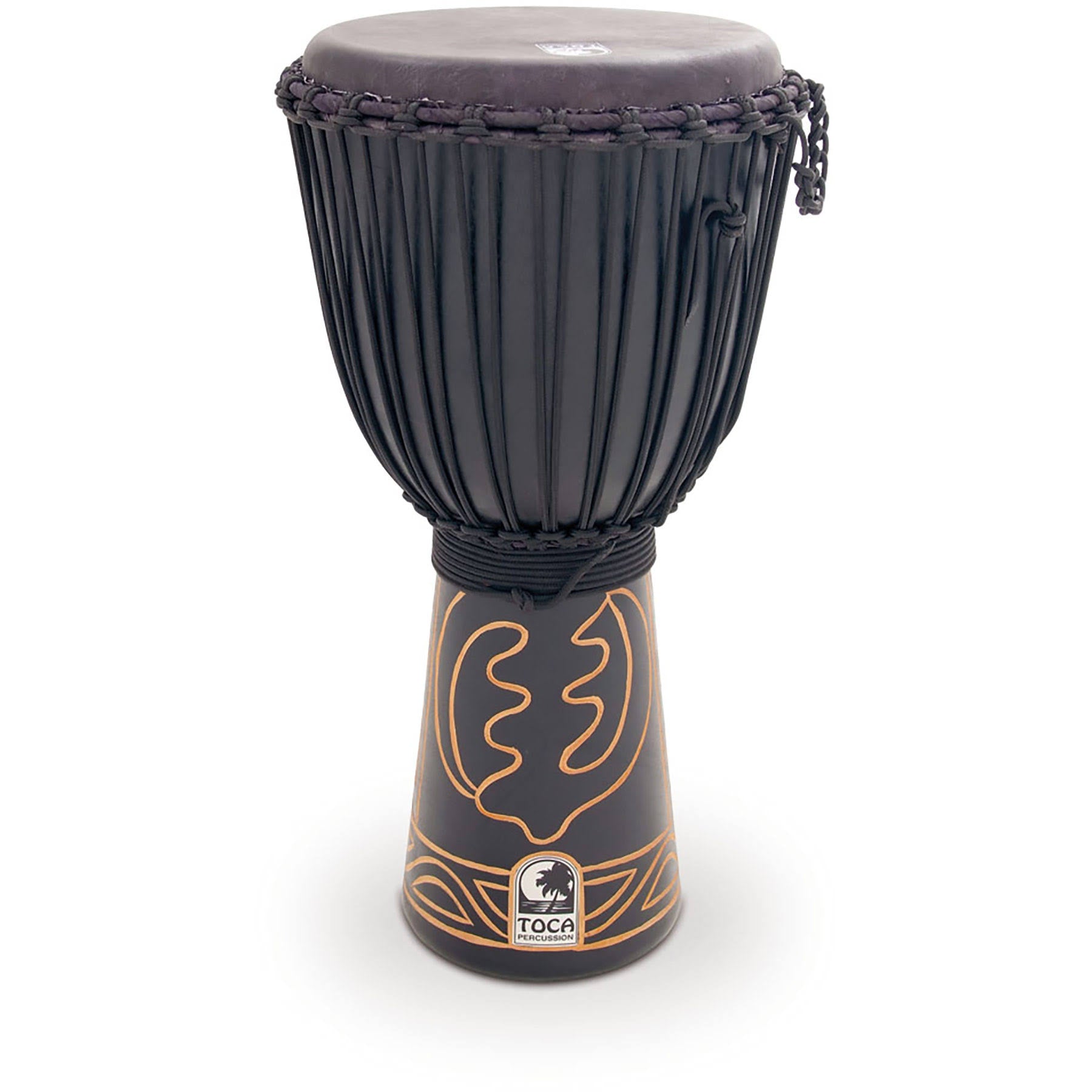 12x22 Black Djembe with Bag and Djembe Hat R6485