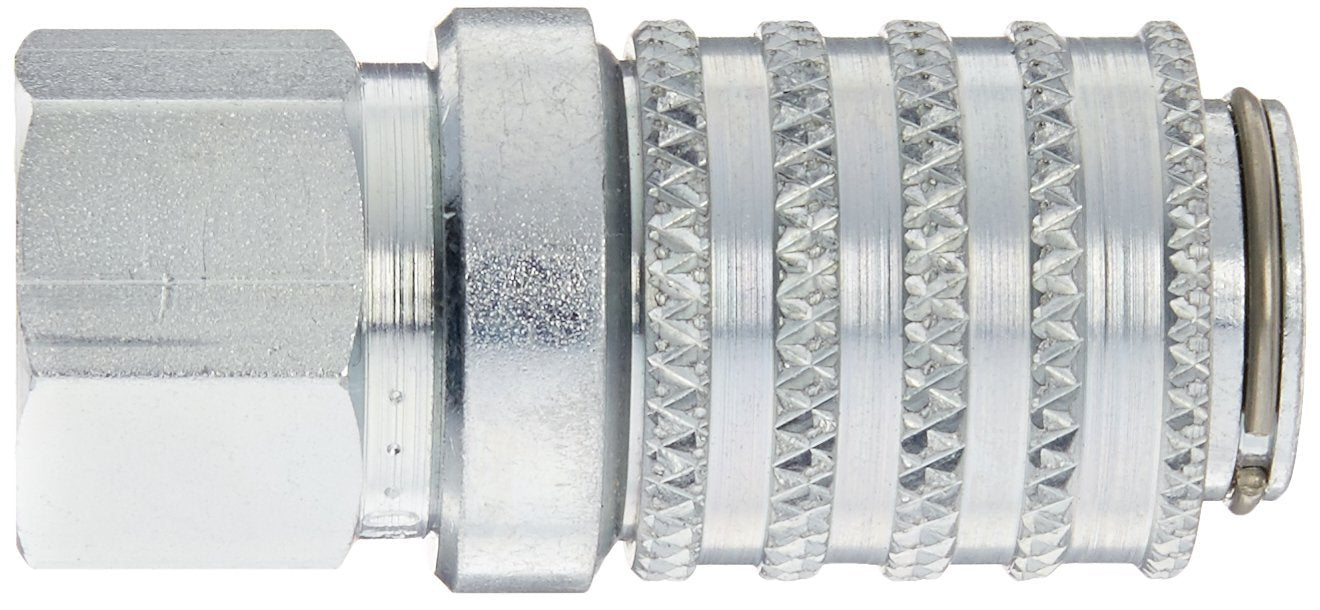 Steel Test Port Quick Coupler with Female Pipe Thread, 1/8" Body Size, 1/8"-27 NPTF Thread Size, 1.67" Length Pack of 2 I232