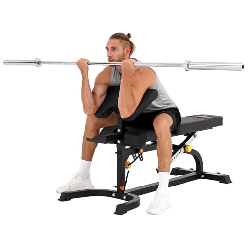 Adjustable Utility Bench with Leg Developer Preacher Curl Attachment Y201