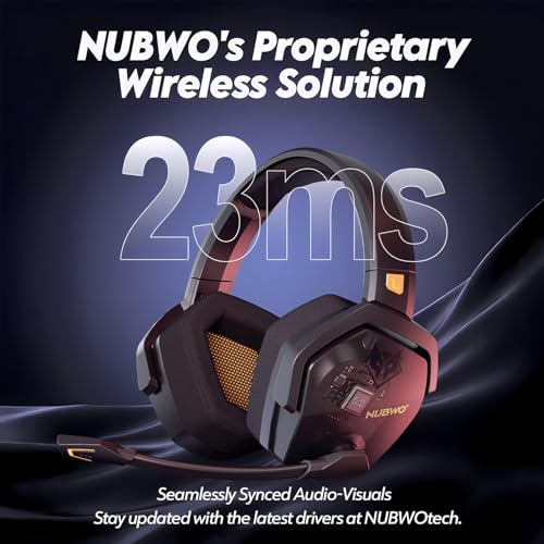 Dual Wireless Gaming Headset with Microphone (Black-Orange) O963