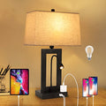 Table Lamps Set of 2, Dimmable with Fabric Lampshade K1063