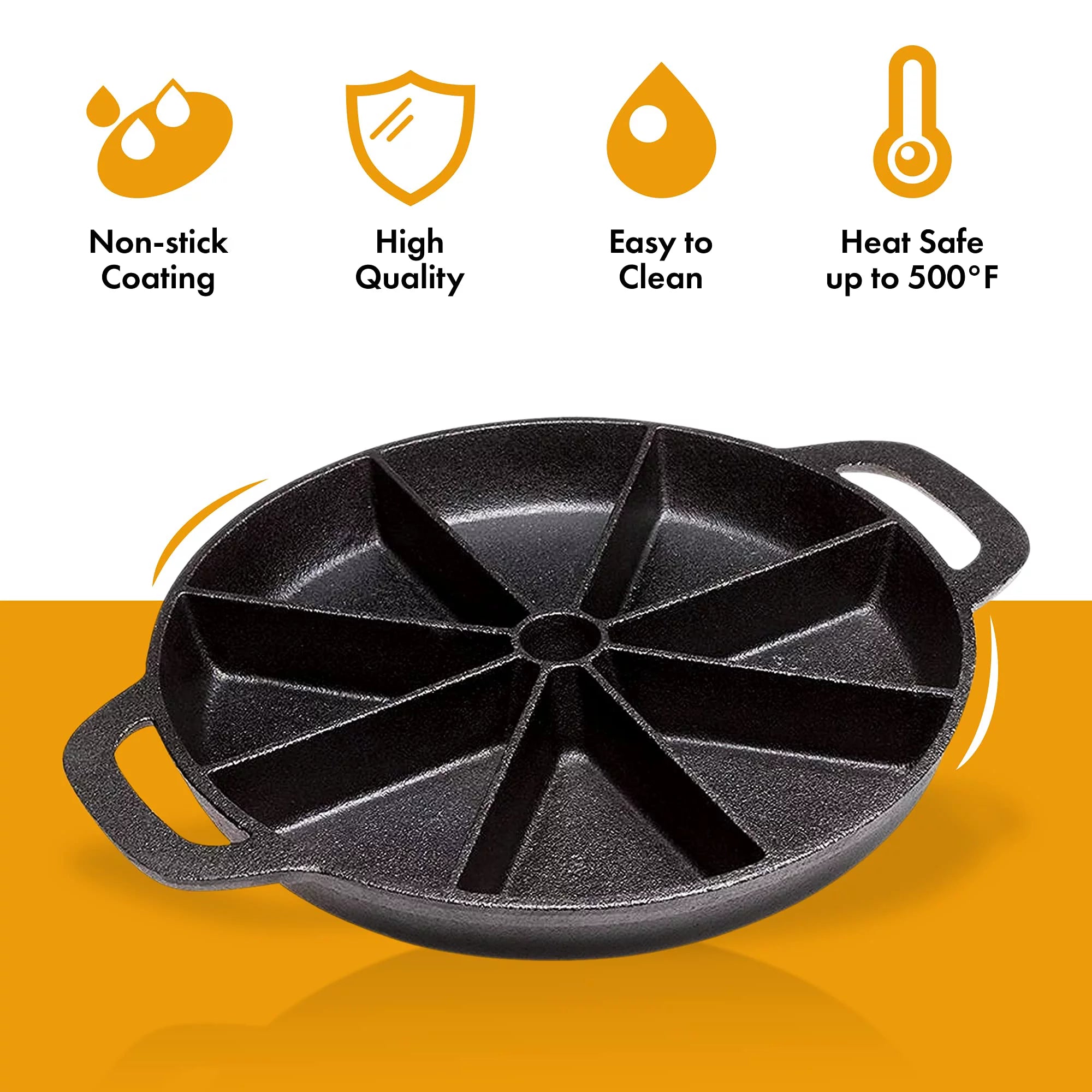 Black Cast Iron Non-Stick Biscuit & Muffin Pan R748