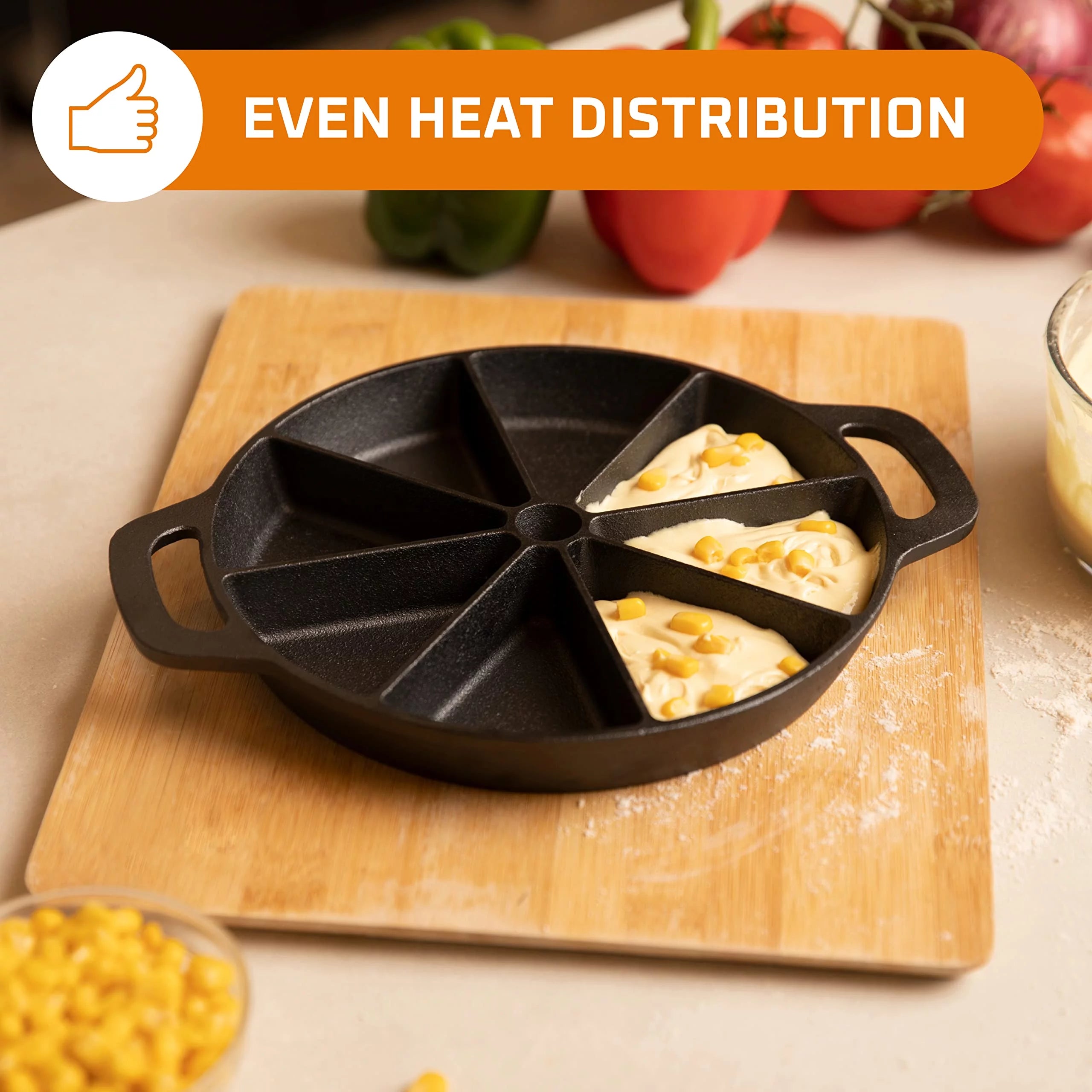 Black Cast Iron Non-Stick Biscuit & Muffin Pan R748