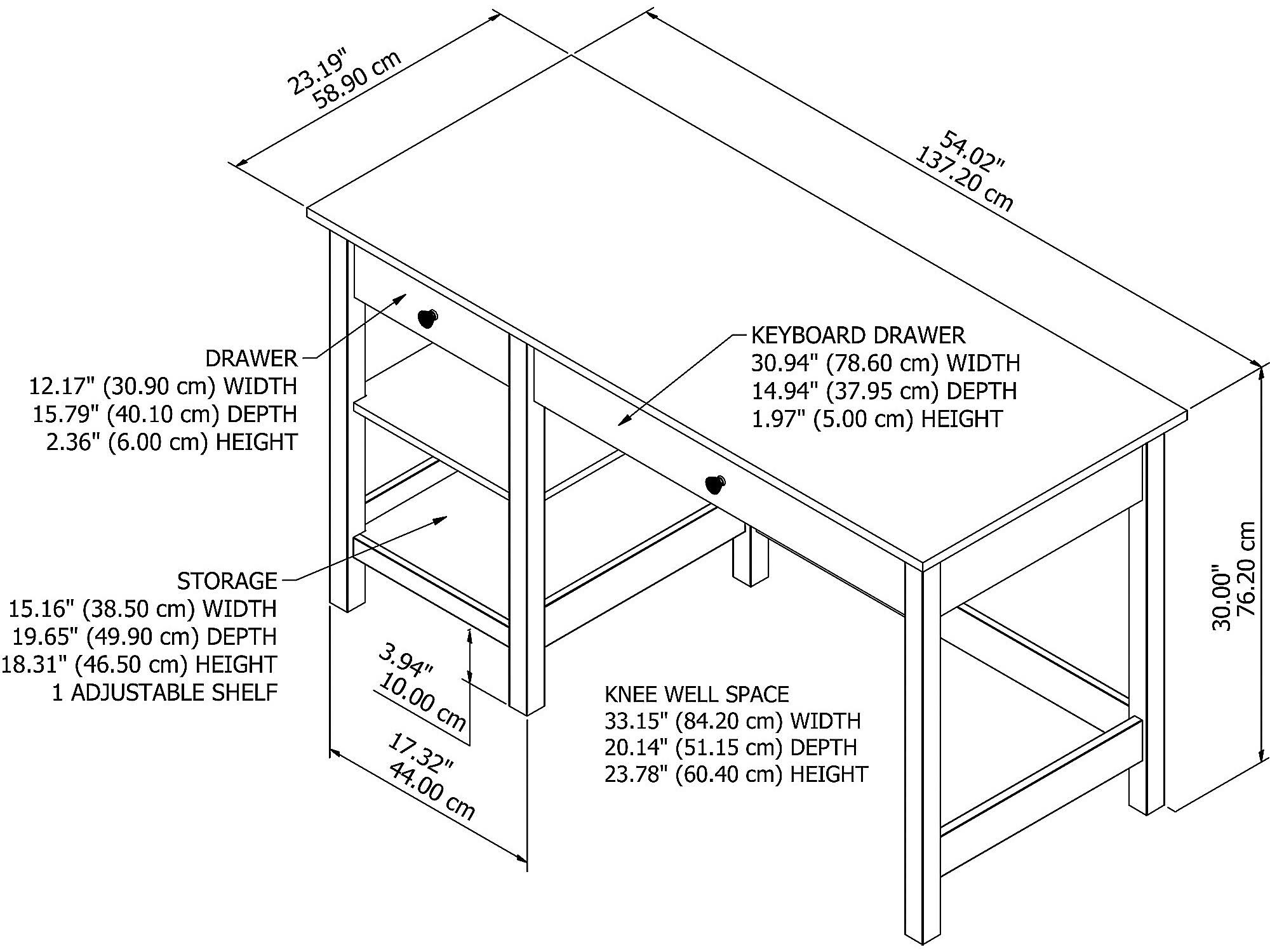 Shiplap Gray/Pure White Computer Desk with Shelves V787723