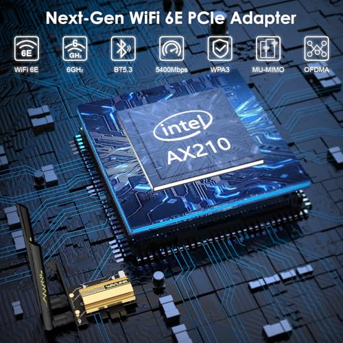 PCIe WiFi 6E Tri-Band AX5400 Wireless Network Card with Bluetooth 5.3 P100