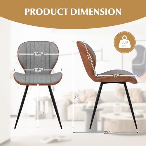 Upholstered Dining Chairs Set of 2 with Curved Backrest A8139
