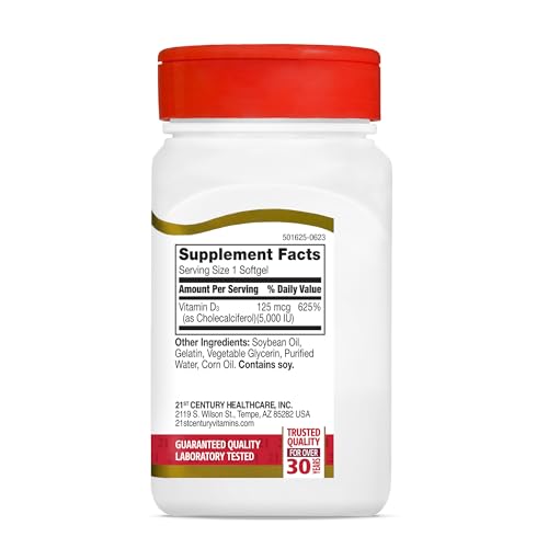 Vitamin D3 250 mcg (10,000 IU) Rapid Release Softgels, 110 Count A808768