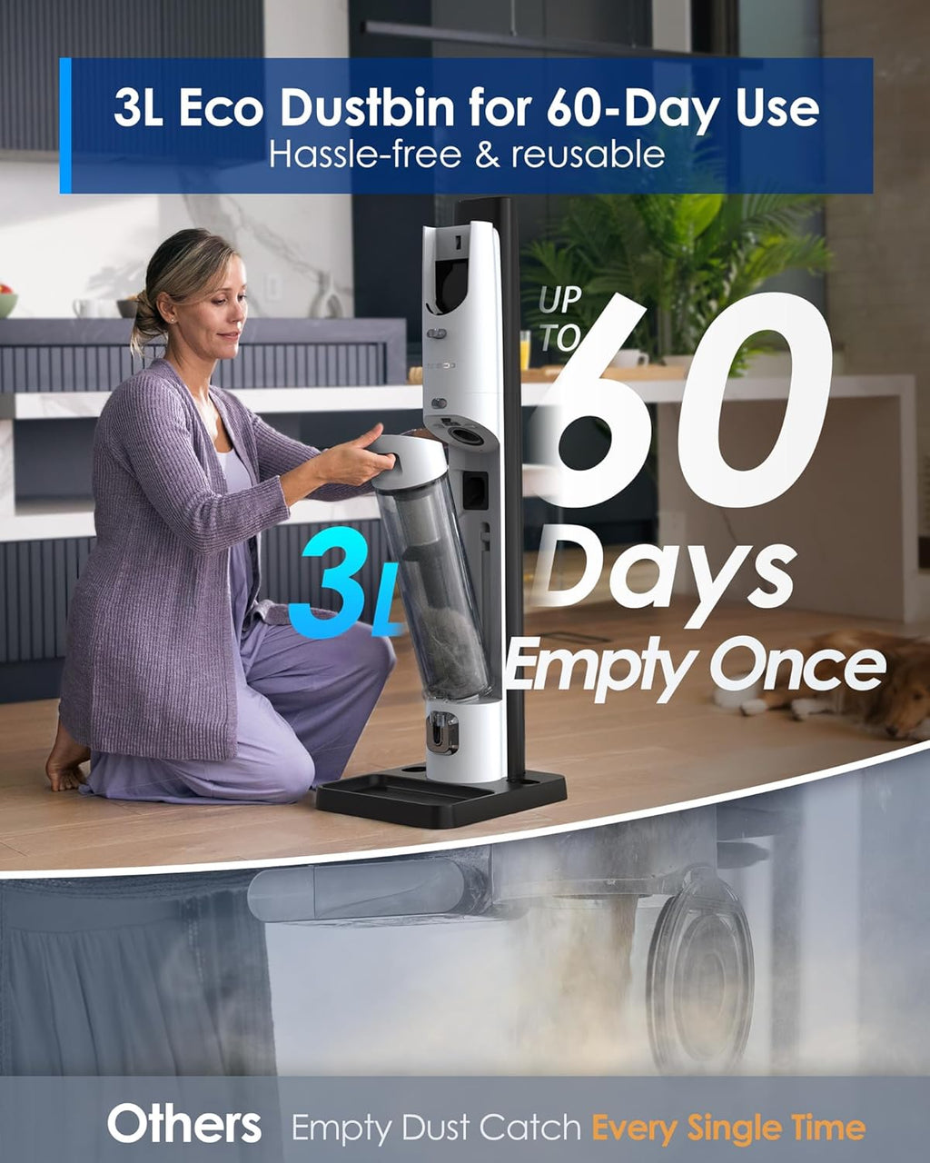 Cordless Stick Vacuum Cleaner with 3L Dust Clean Station P221328