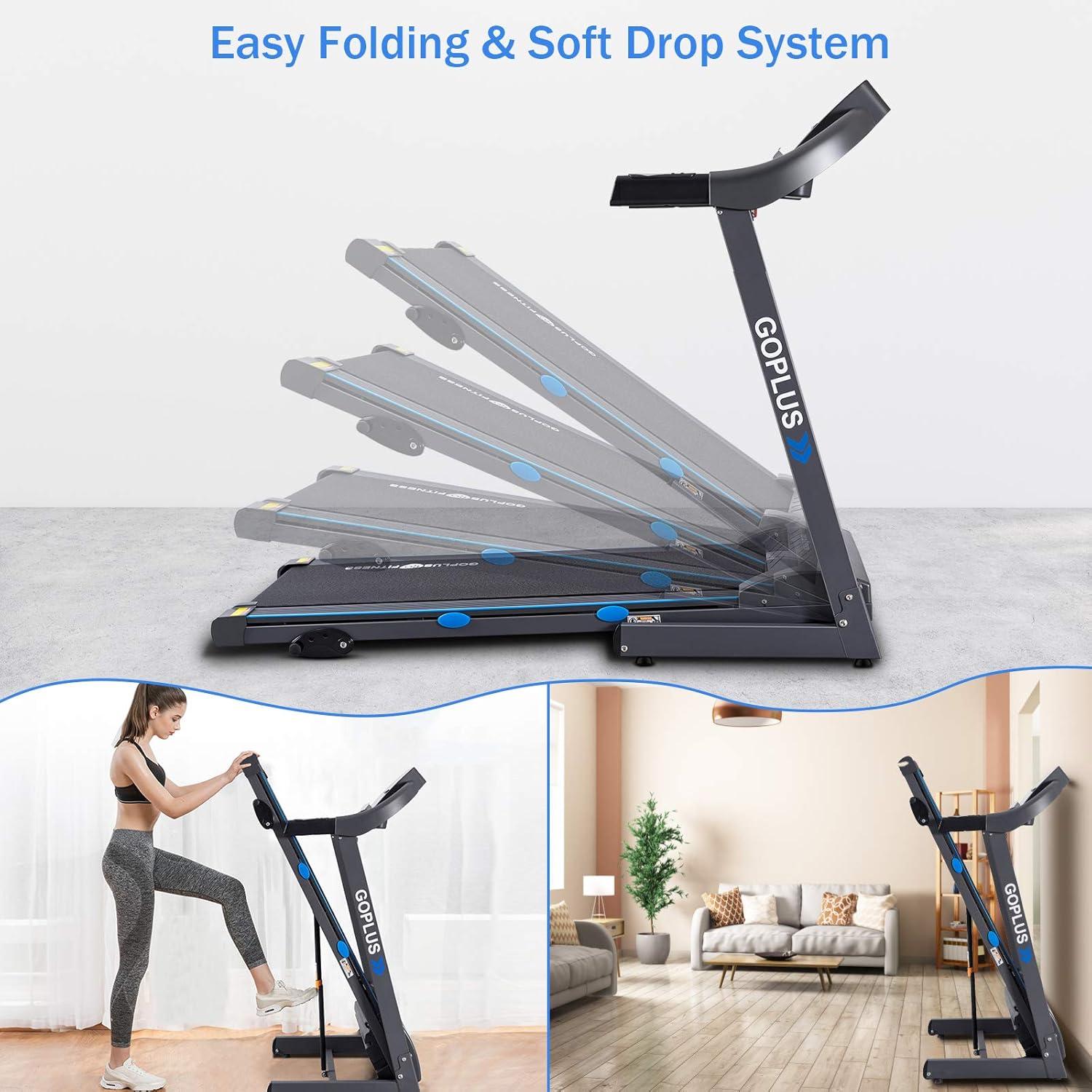2.25HP Folding Treadmill with Incline Electric Treadmill U41686