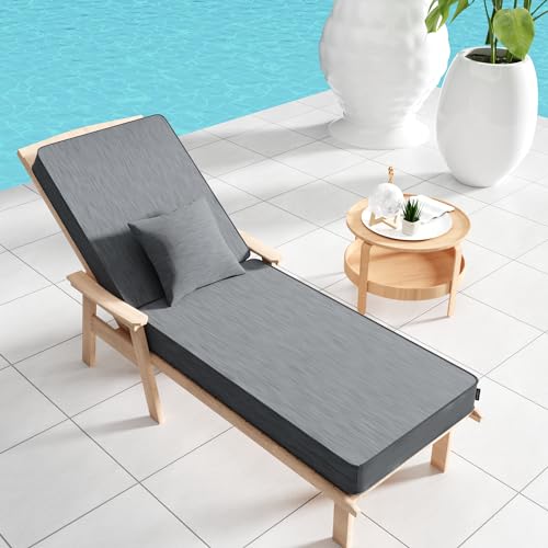 Turquoise 72"L x 21"W x 5"T Water-Resistant Olefin Chaise Lounge Cushion with Pillow D9501