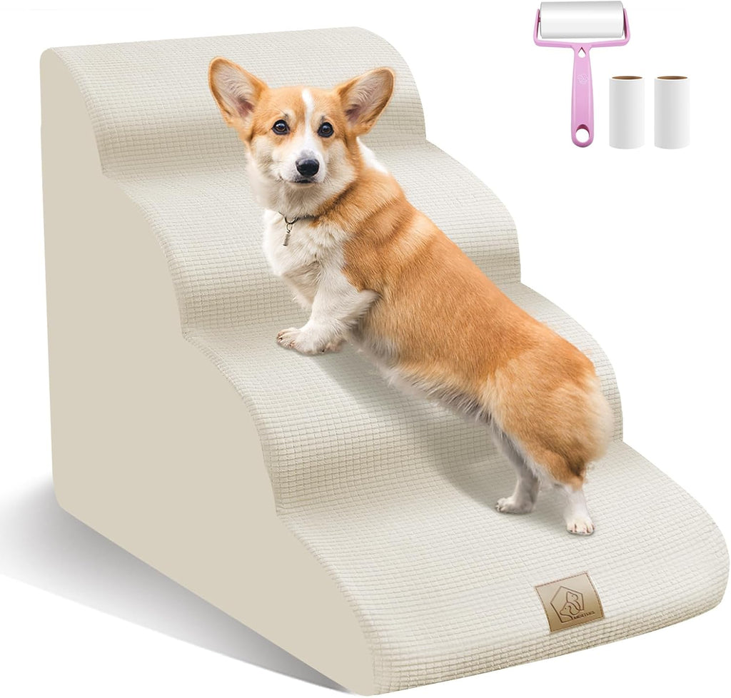 Beige 4-Tier Foam Pet Stairs S174731