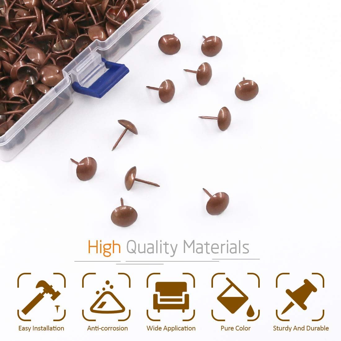 300Pcs 9/16'' Antique Upholstery Decorative Tacks Red Copper J727240