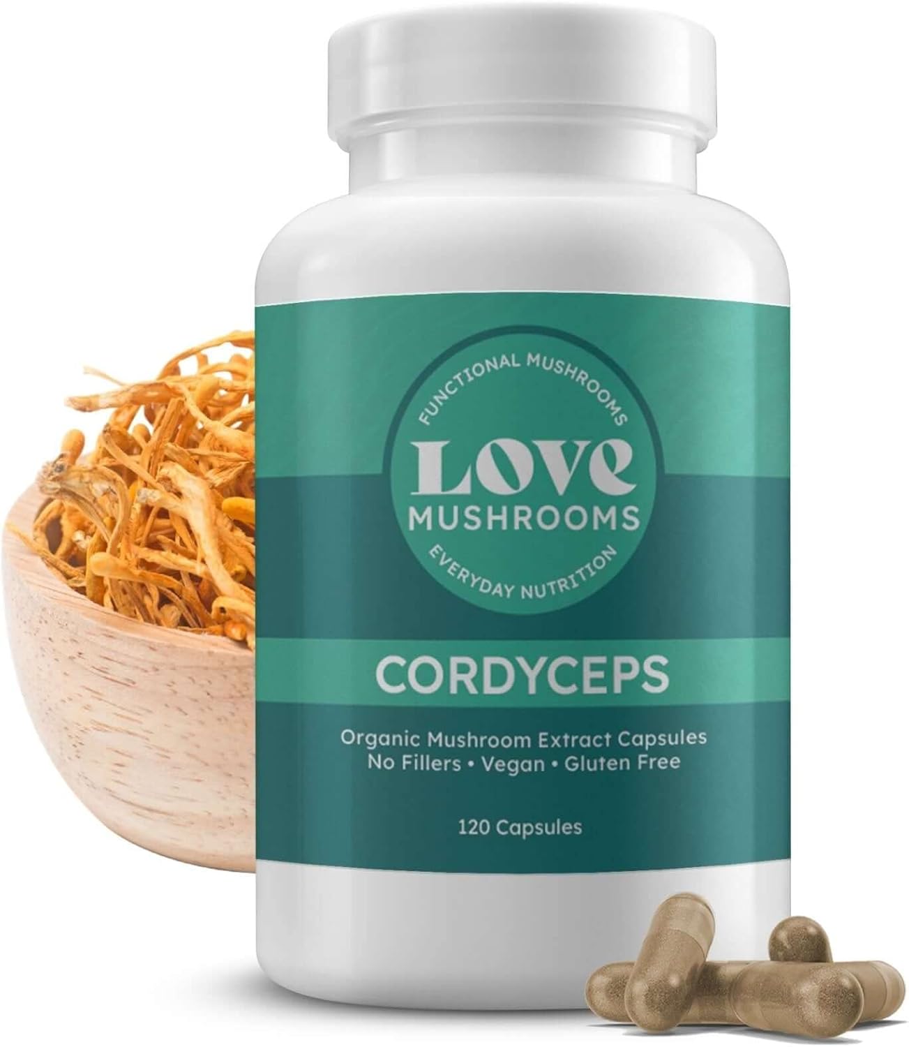 Organic Cordyceps Mushroom Extract Capsules, 120 Count Z911166