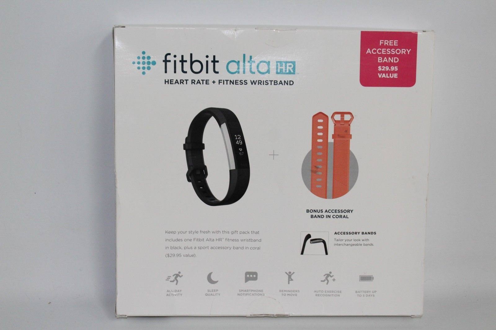 Activity Tracker with Heart Rate Monitor - Small - Black/Stainless Steel Q624