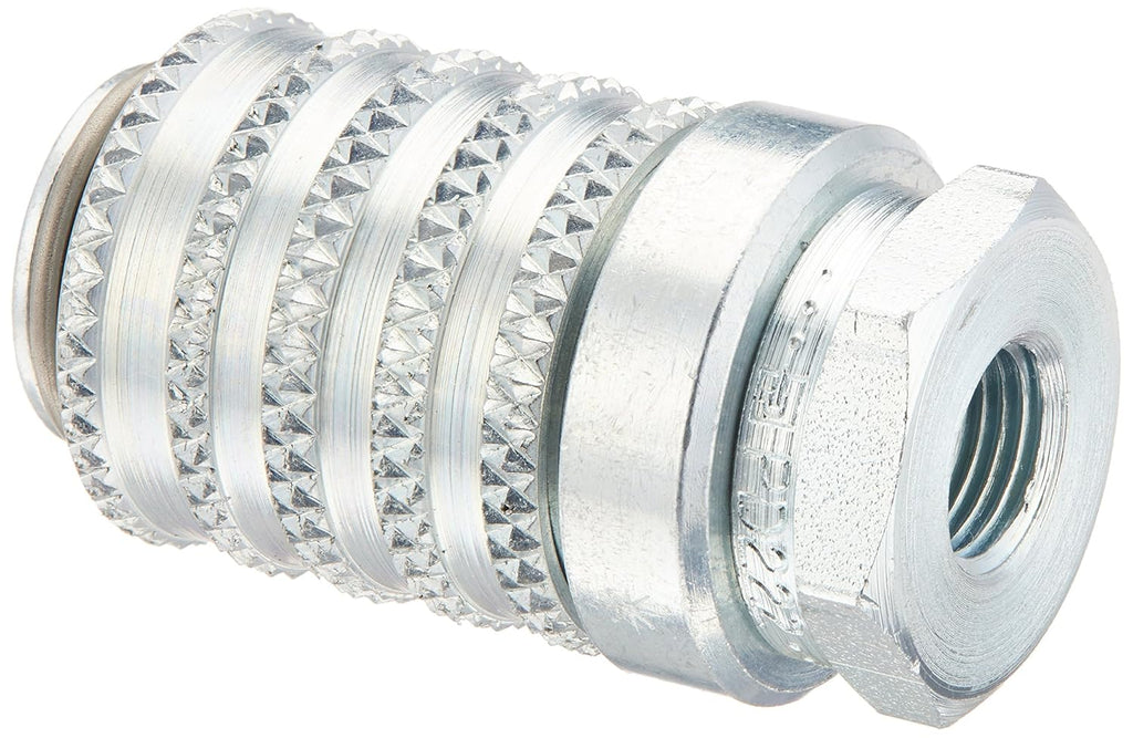 Steel Test Port Quick Coupler with Female Pipe Thread, 1/8" Body Size, 1/8"-27 NPTF Thread Size, 1.67" Length Pack of 2 I232