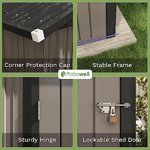 3 x 3 FT Grey Outdoor Storage Shed with Sloping Roof and Single Lockable Door O160391