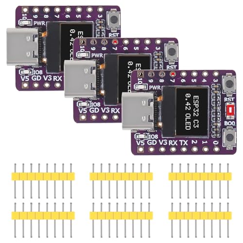 3PCS ESP32-C3 OLED Development Board with 0.42 Inch OLED Module Ceramic Antenna WiFi Bluetooth Q101