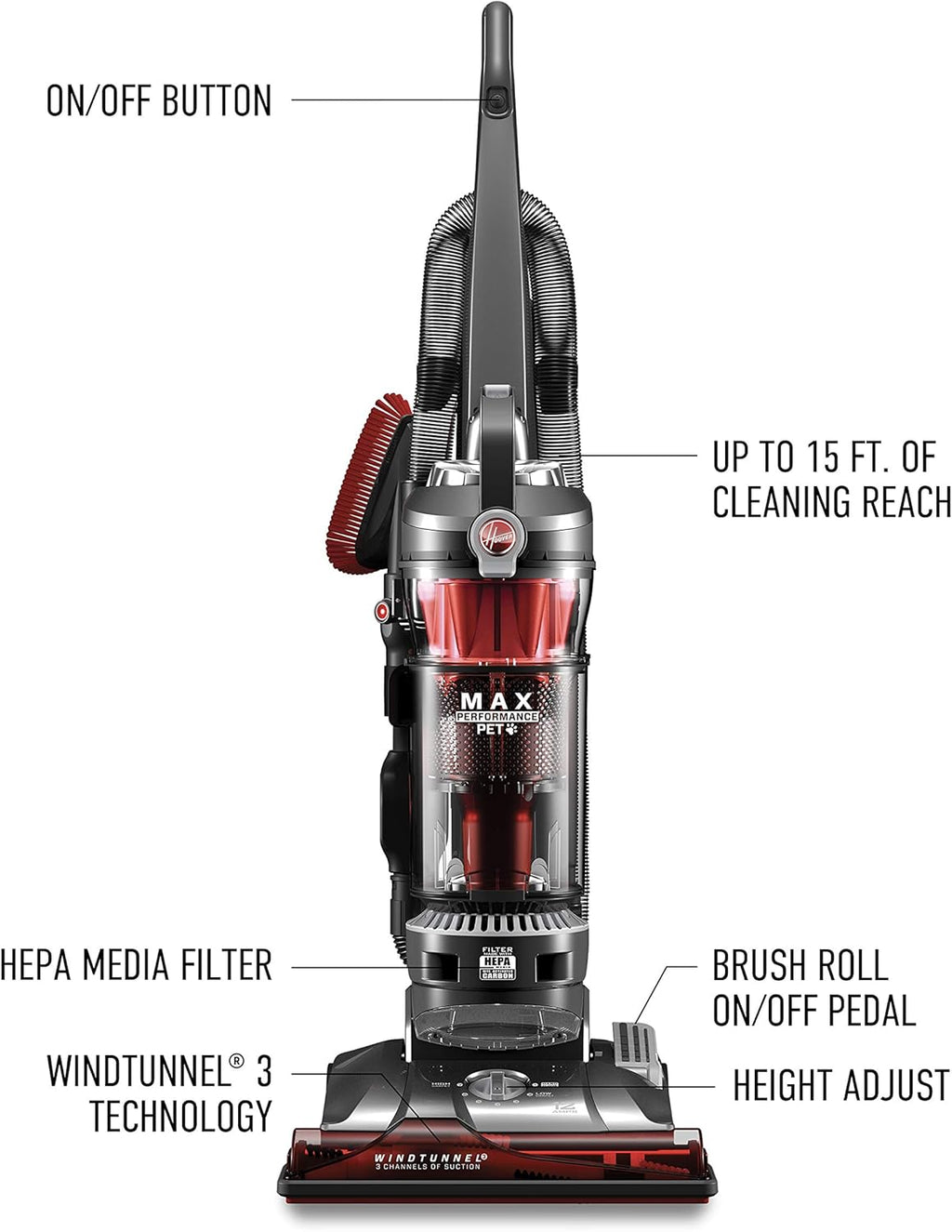 Bagless Upright Vacuum Cleaner with HEPA Media Filtration R1135