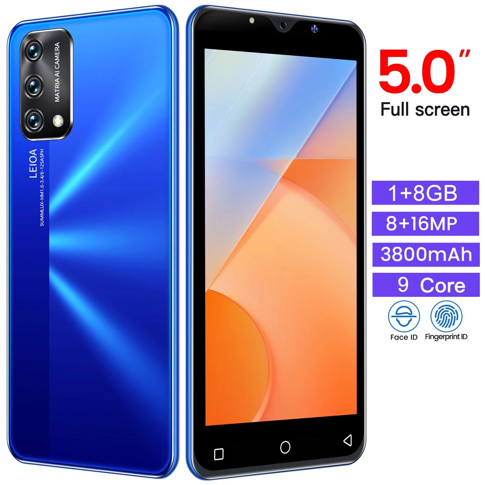 Unlocked Dual Sim Smartphone 5in 3800mAh U727468