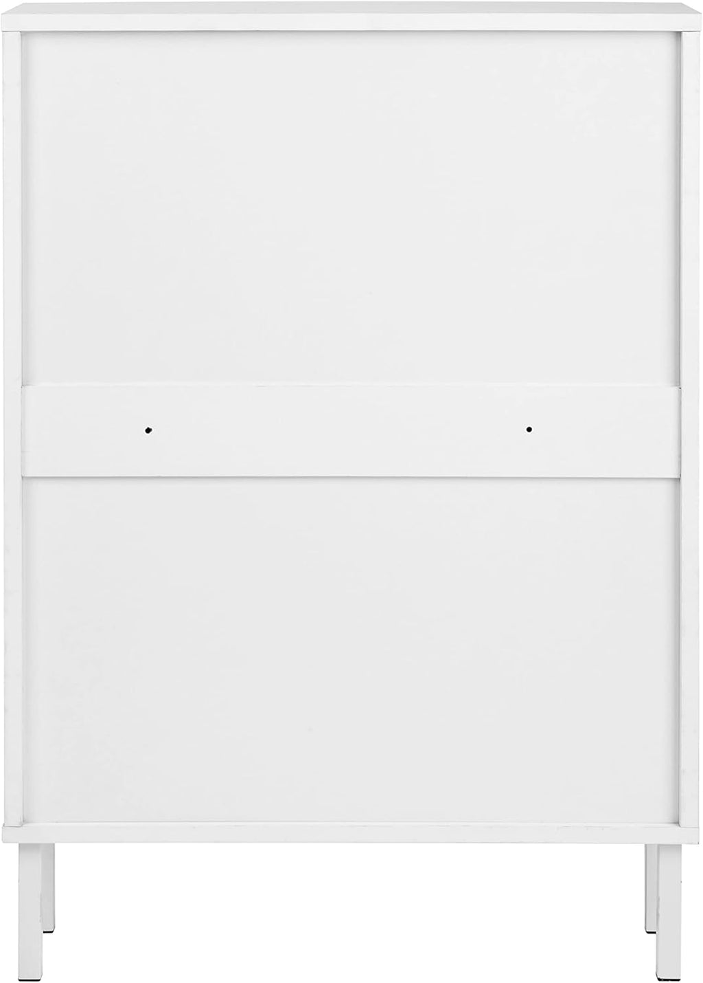 White 2-Drawer Shoe Cabinet with Rattan Doors F536212