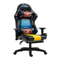 White Leather Swivel Gaming Chair with Footrest G77972