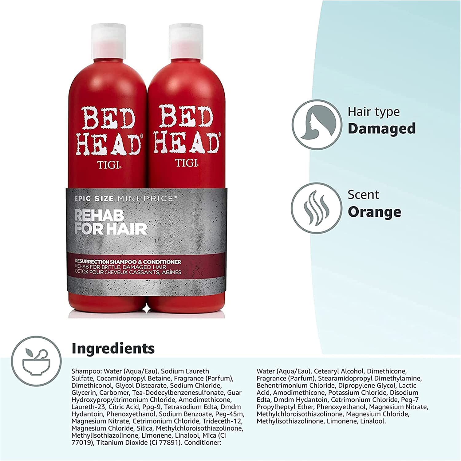 25.36 fl oz 2 count Resurrection Shampoo and Conditioner X236