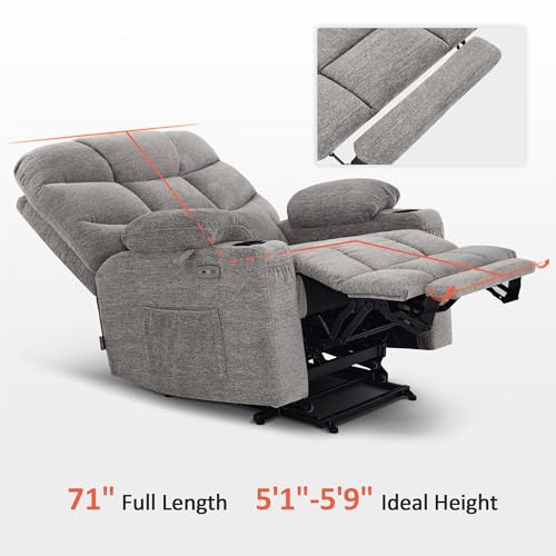 Navy Blue Fabric Power Lift Recliner Chair B603
