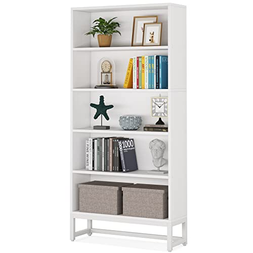 5-Tier Tall Bookcase with Closed Back Shelf W43943