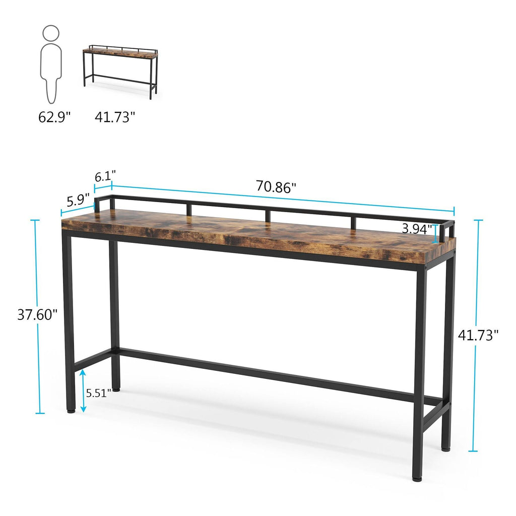 Brown Narrow Console Table X2614