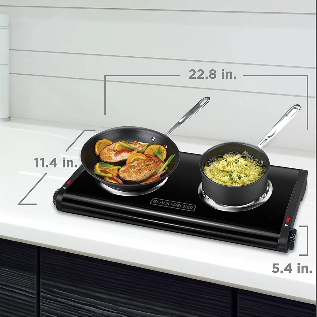 Black Double Burner Portable Buffet Range Z60264