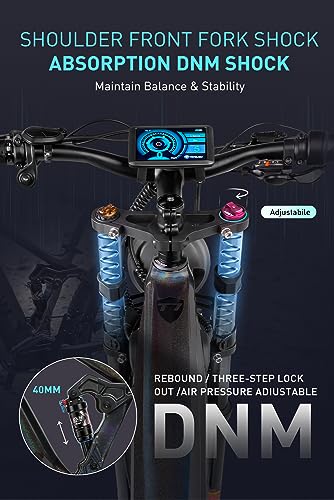750W Fat Tire Electric Bike 26 Inch 20AH Removable Battery Full Suspension Shimano 8 Speed C446511