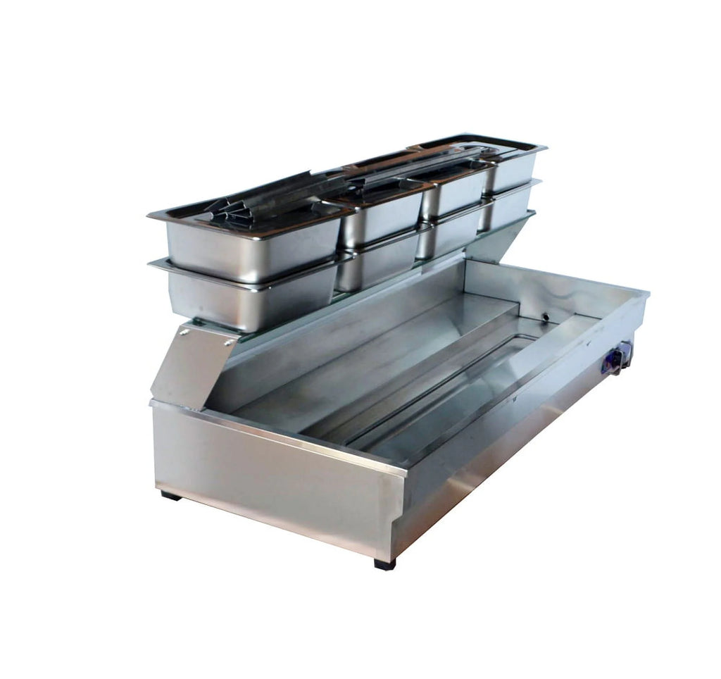 8-Pan Bain-marie Buffet Food Warmer with Glass Guard Y1066
