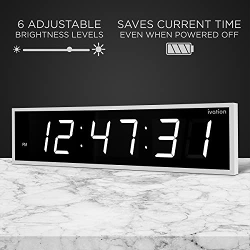 24" Oversized Digital LED Clock with Alarms L1564