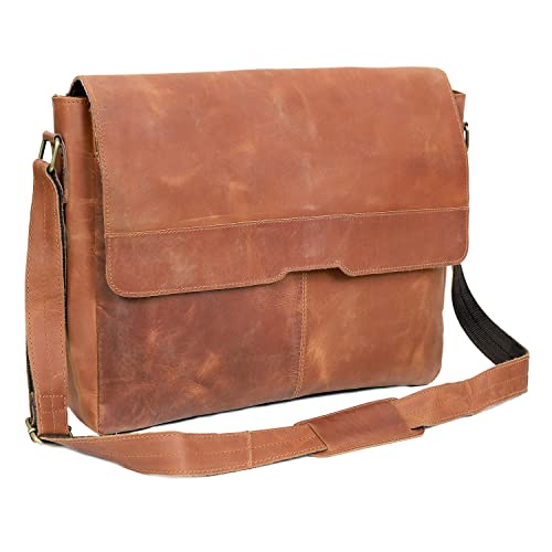 Brown Leather Messenger Bag T643