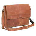 Brown Leather Messenger Bag T643