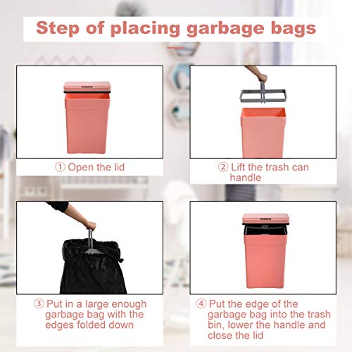 13 Gallon Plastic Automatic Motion Sensor Trash Can with Lid L148
