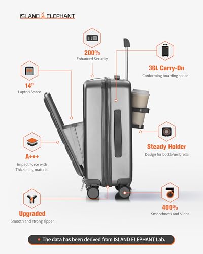 Grey Hardside Carry On Luggage with TSA Lock M3864