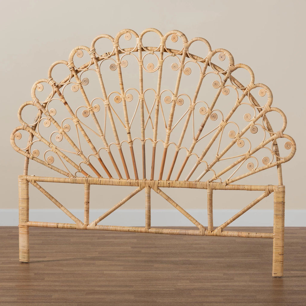 Natural Brown Rattan Queen Size Headboard U9919