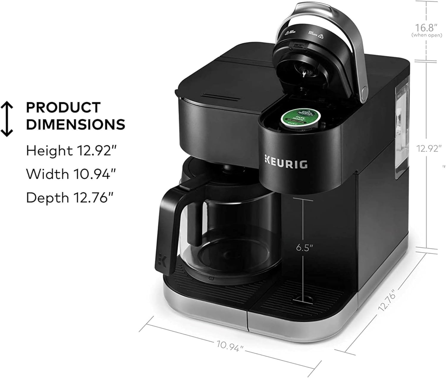 Black Single Serve & Carafe Coffee Maker E371