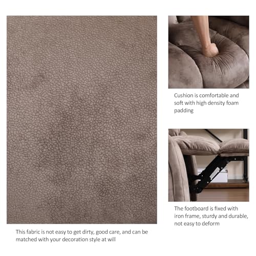 Apricot Manual Recliner Sofa with Cup Holders E129