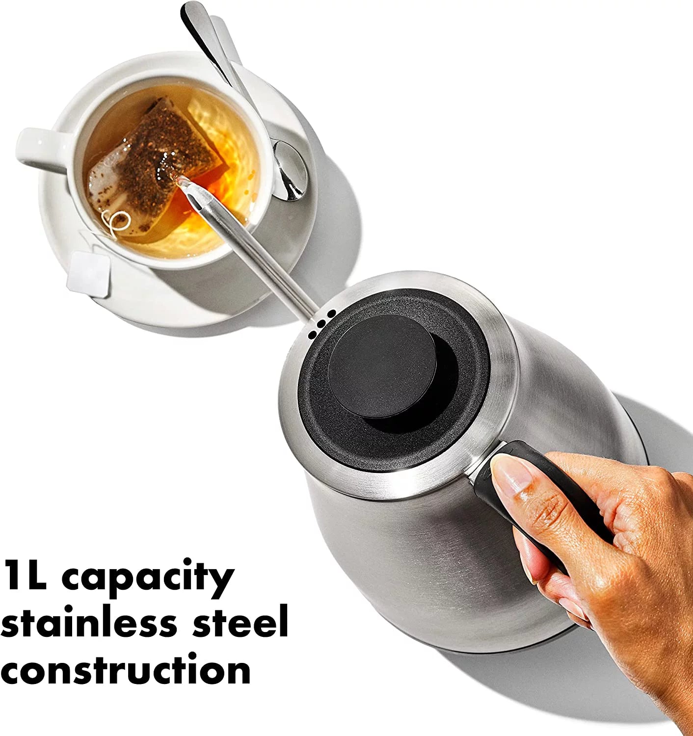 Stainless Steel 1L Adjustable Temperature Electric Gooseneck Kettle W946